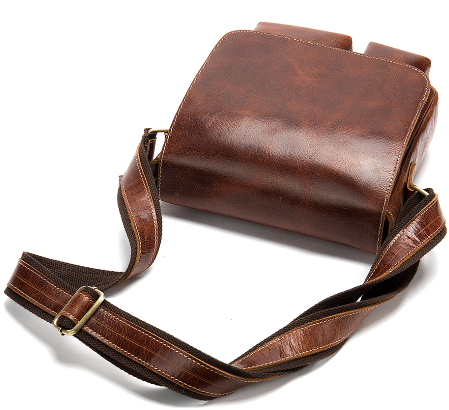 Сумка чоловіча вертикальна шкіряна Vintage Коричнева
