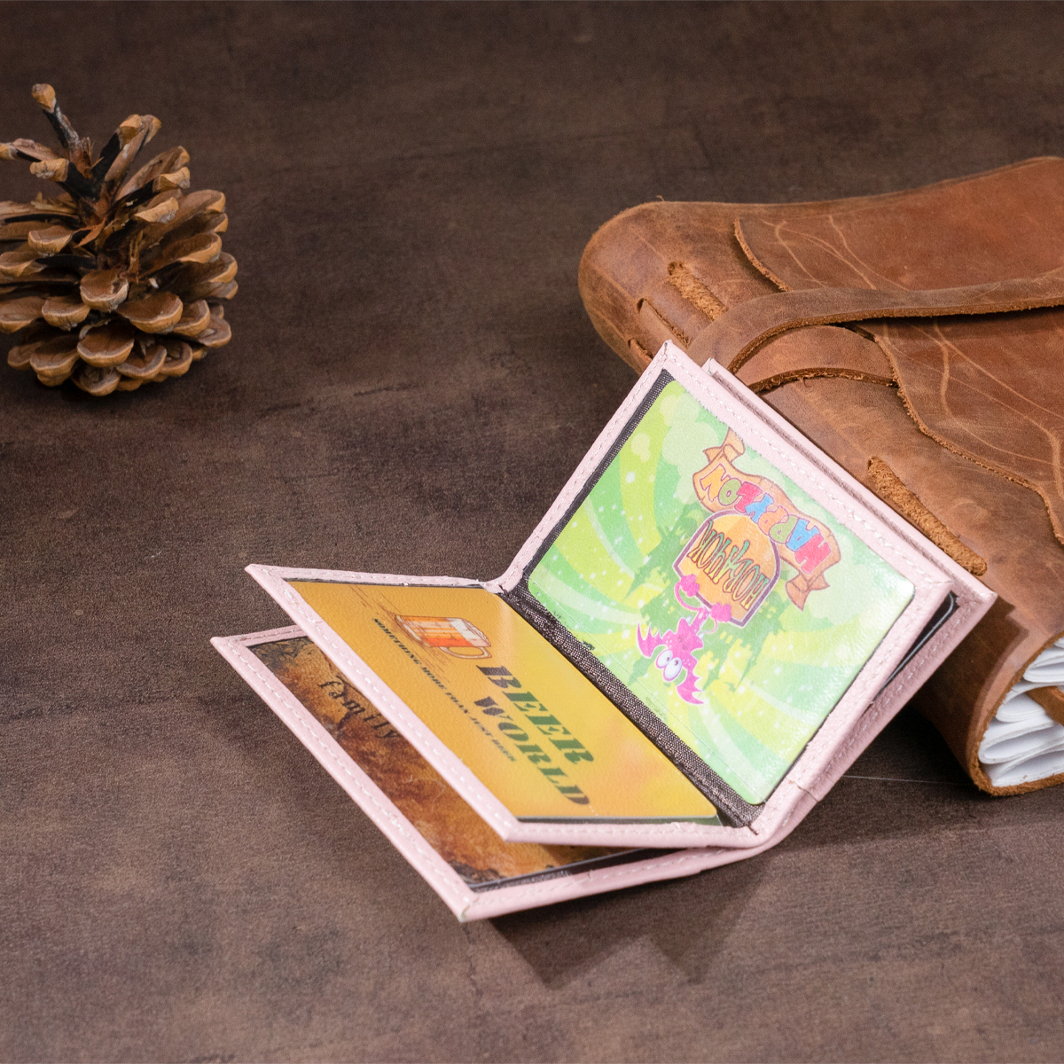 Візитниця-книжка ST Leather Рожева