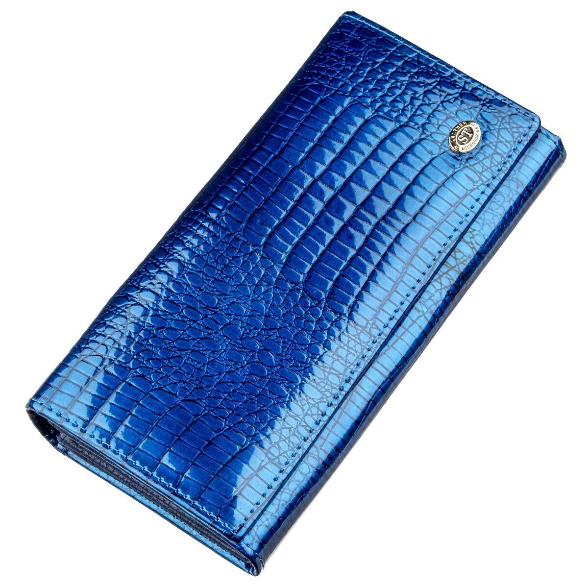 Жіночий лаковий гаманець ST Leather Синій