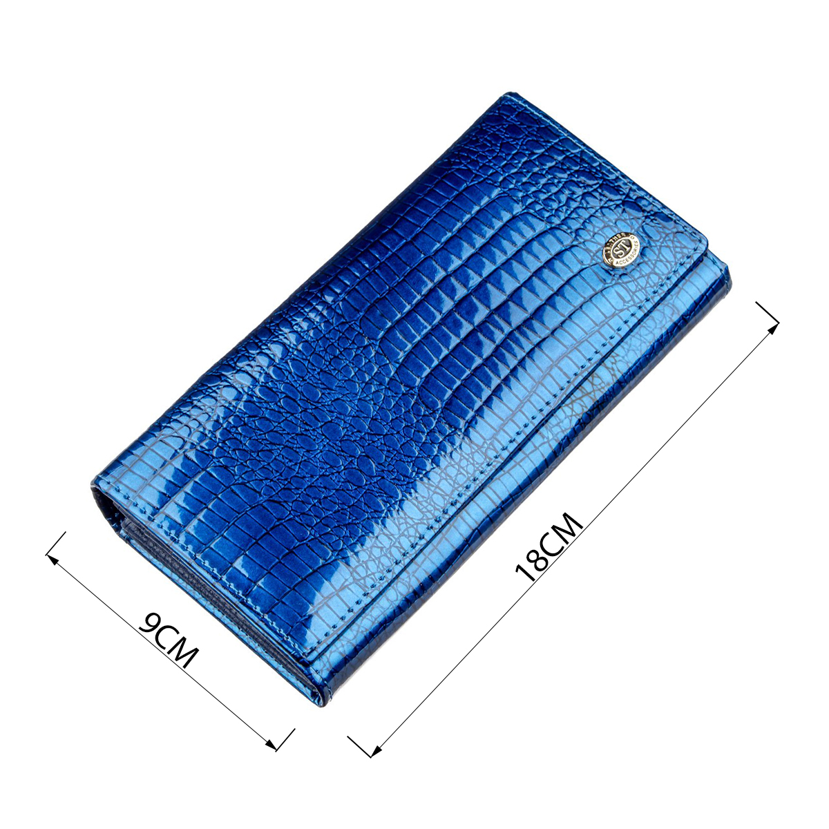 Жіночий лаковий гаманець ST Leather Синій