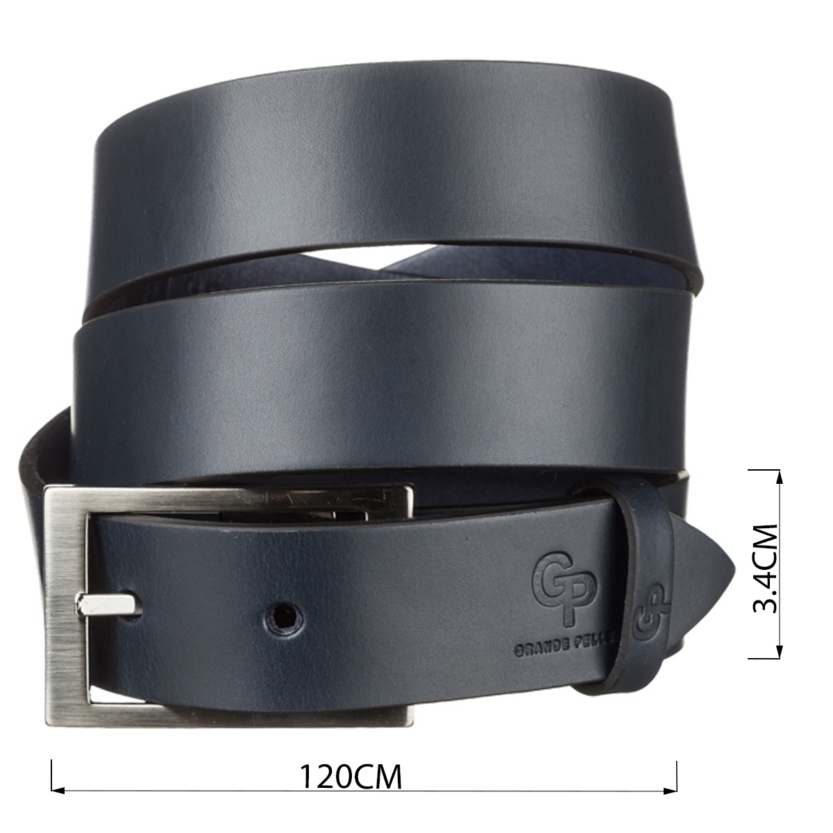 Ремінь чоловічий Grande Pelle шкіряний Синій