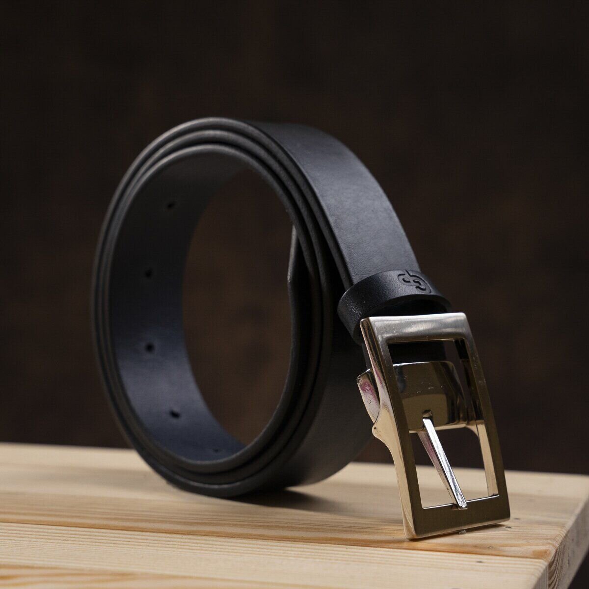 Ремінь чоловічий Grande Pelle шкіряний Синій