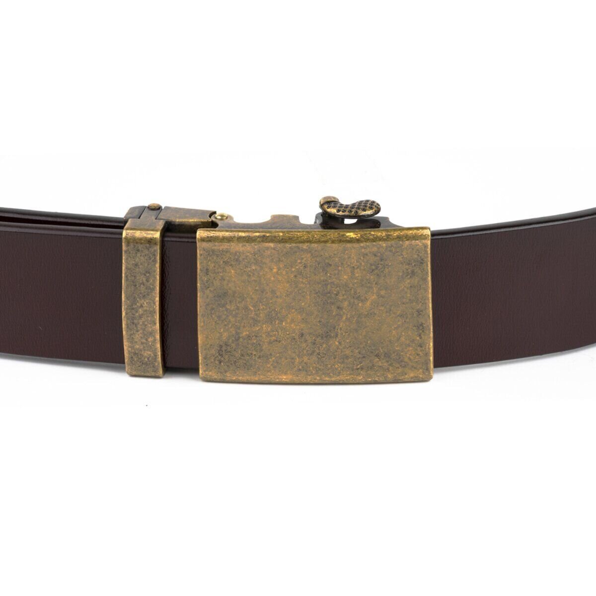 Ремень мужской с латунной пряжкой автомат Vintage Коричневый