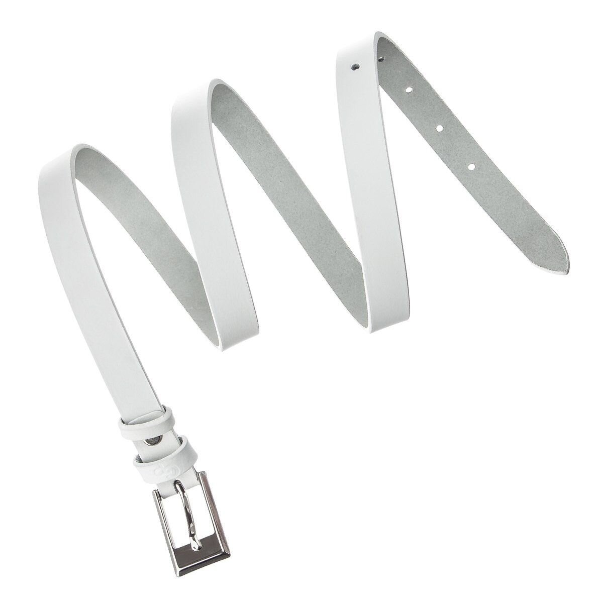 Ремінь тонкий жіночий GRANDE PELLE Білий