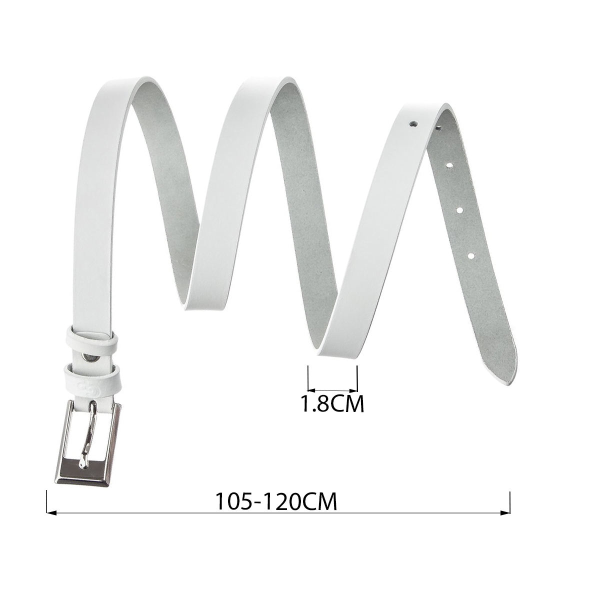 Ремінь тонкий жіночий GRANDE PELLE Білий