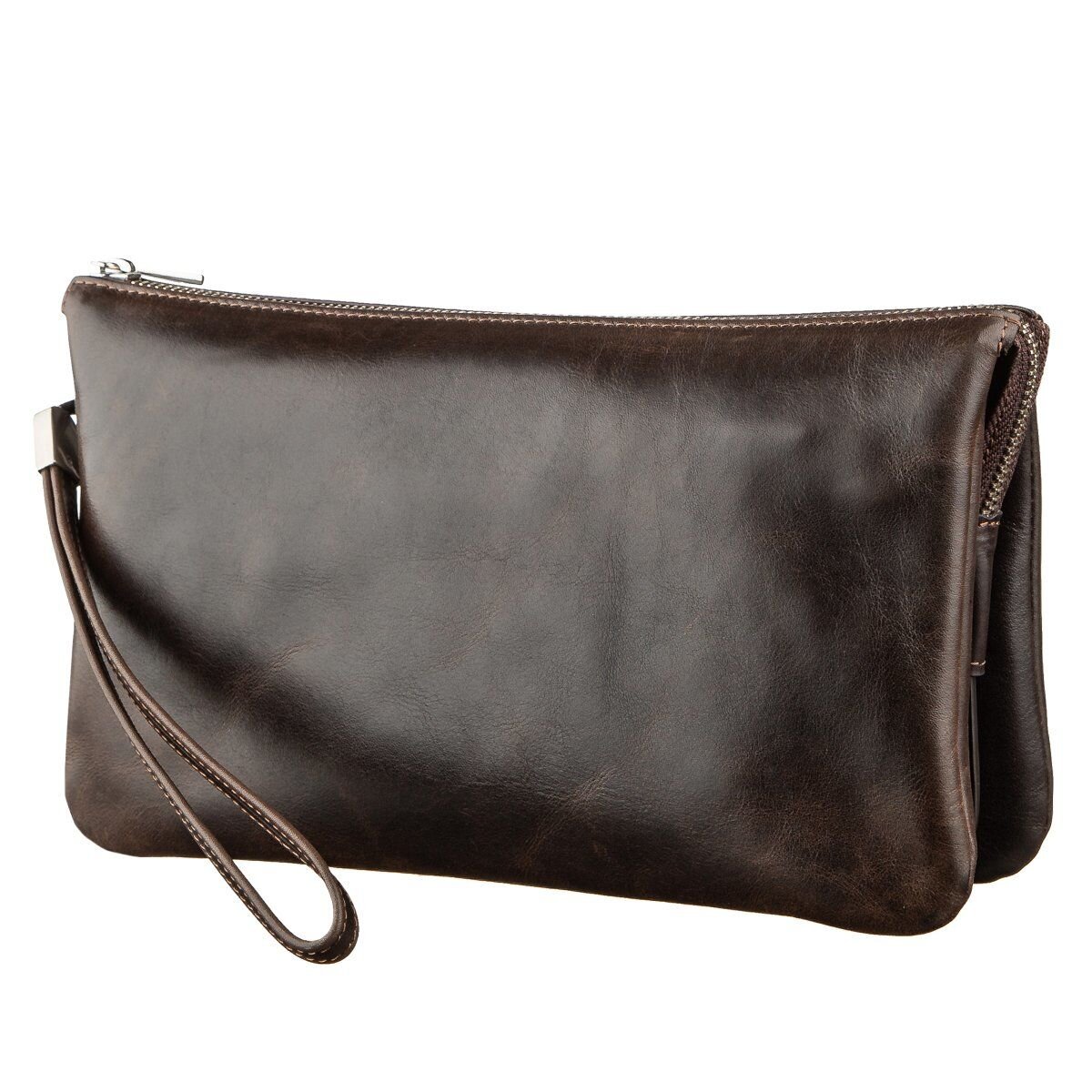 Барсетка чоловіча GRANDE PELLE в гладку шкіру Коричнева