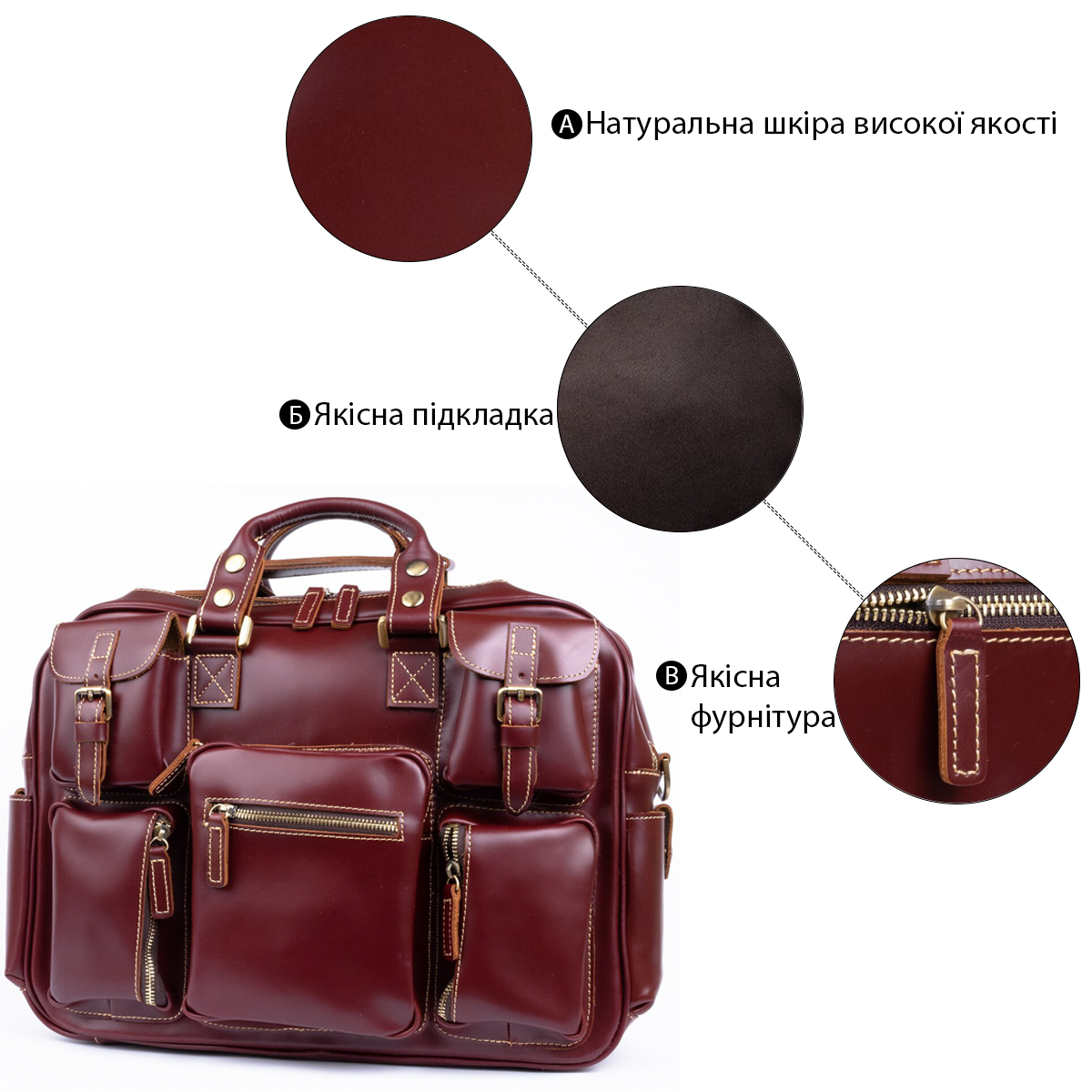 Дорожня сумка-портфель Vintage Бордова