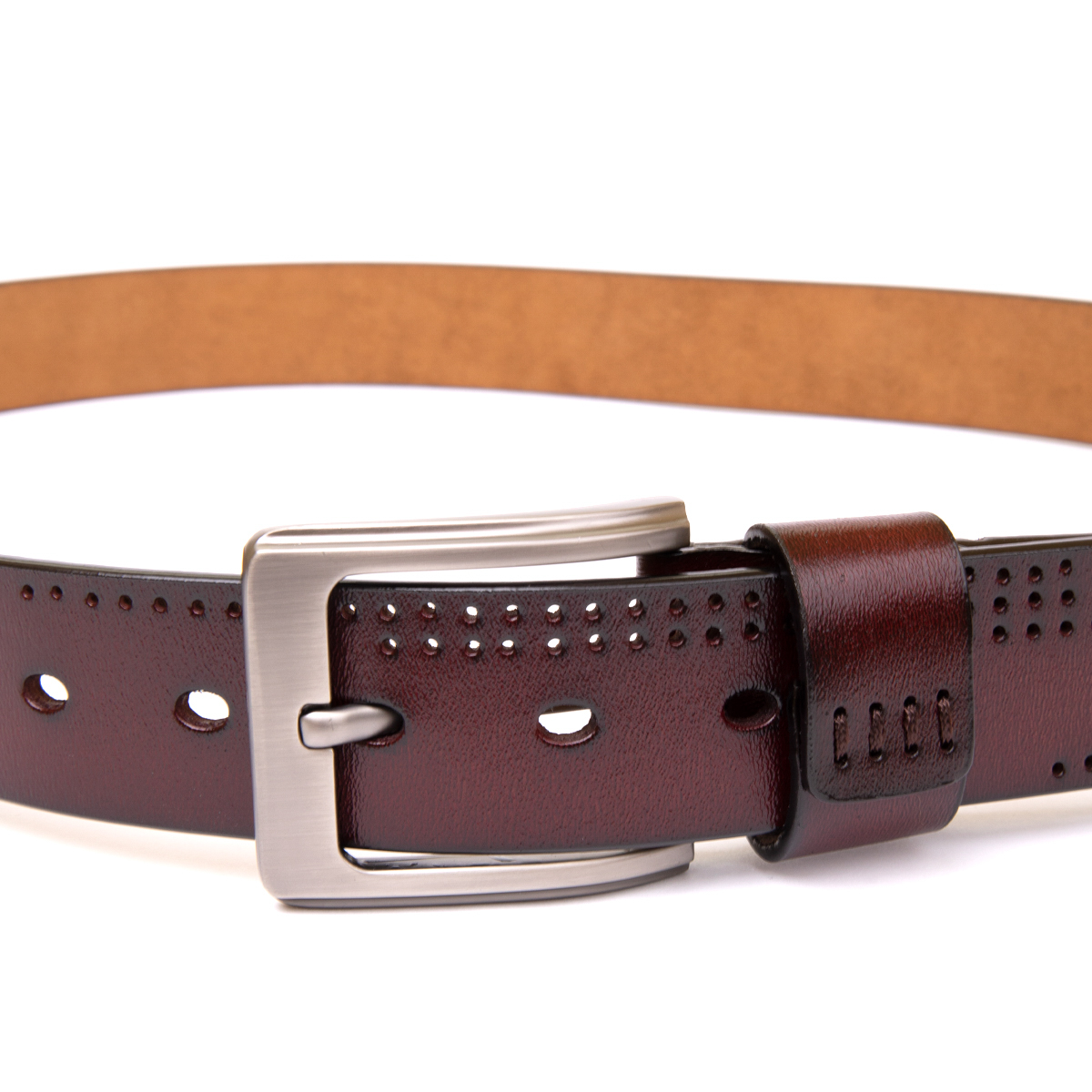 Ремень с дырками мужской Vintage Коричневый