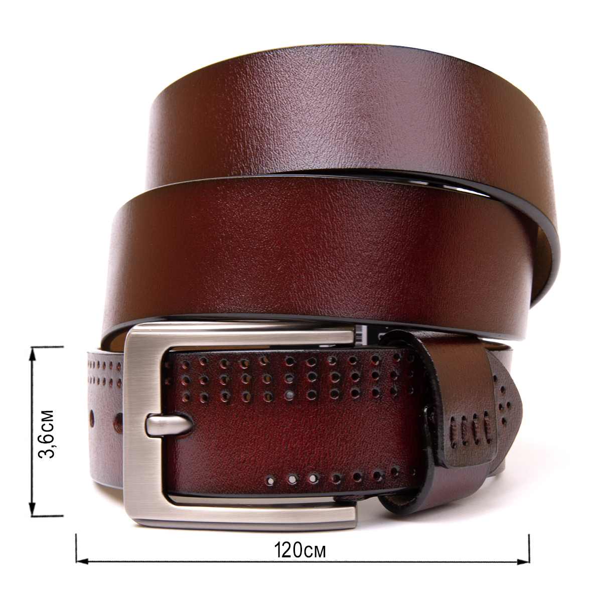 Ремень с дырками мужской Vintage Коричневый