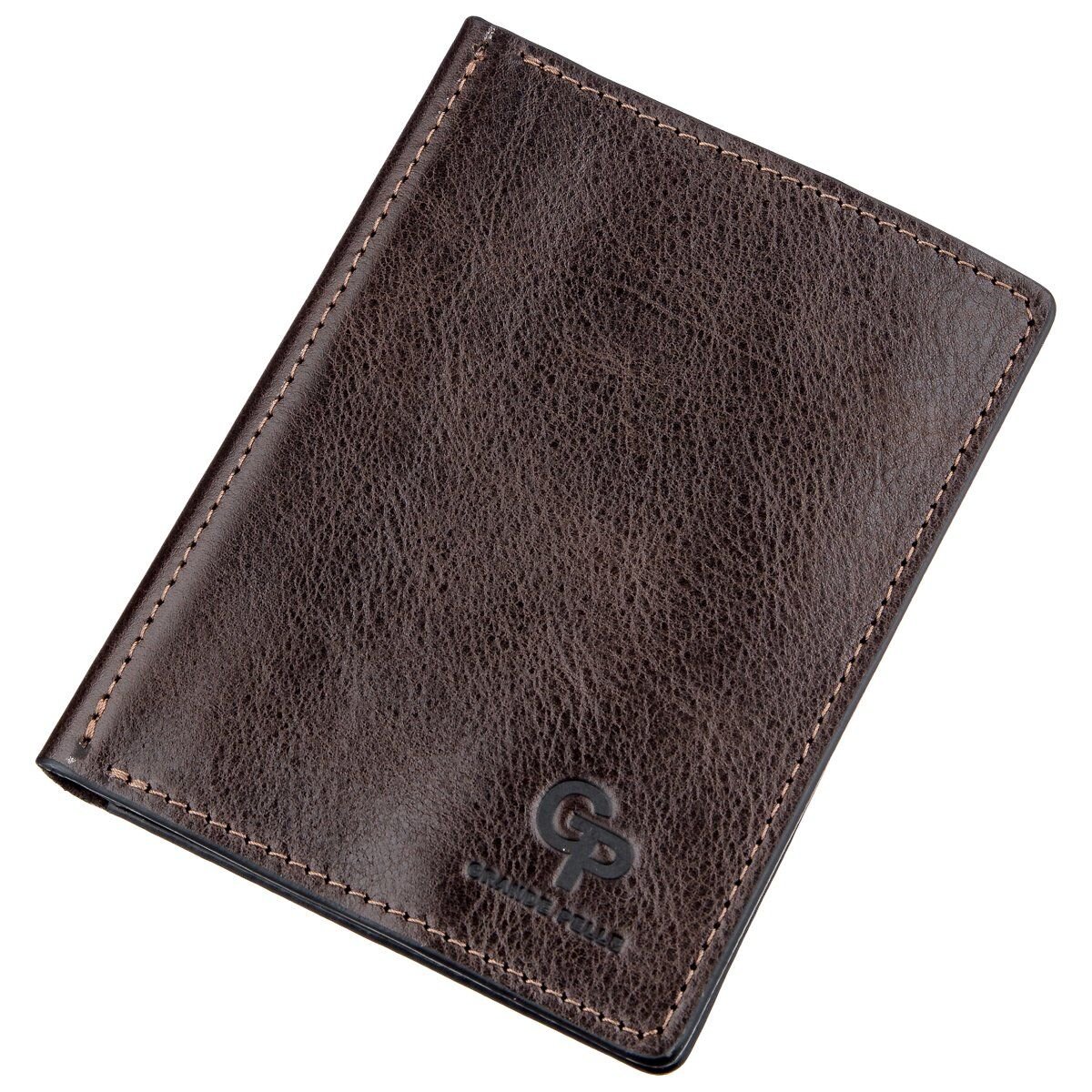 Обложка для автодокументов мягкая кожа GRANDE PELLE Коричневая