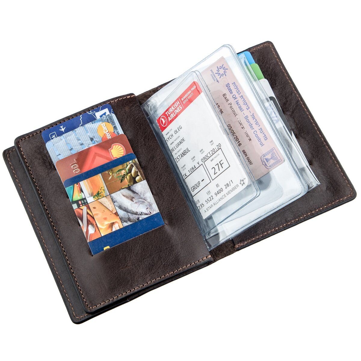 Обложка для автодокументов мягкая кожа GRANDE PELLE Коричневая