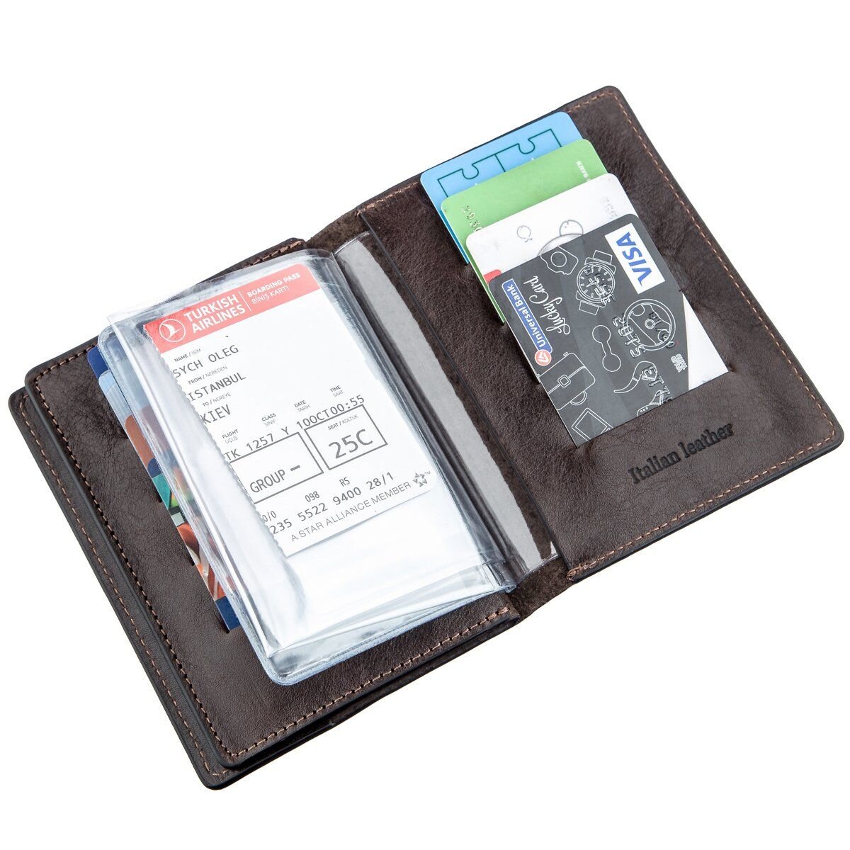 Обложка для автодокументов мягкая кожа GRANDE PELLE Коричневая