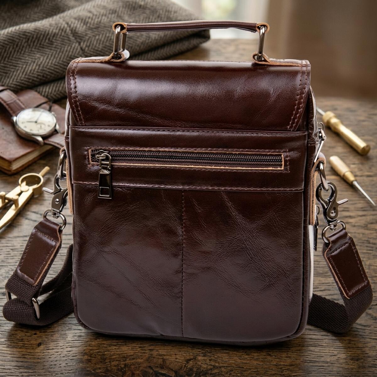 Сумка мужская мессенджер Vintage Коричневая