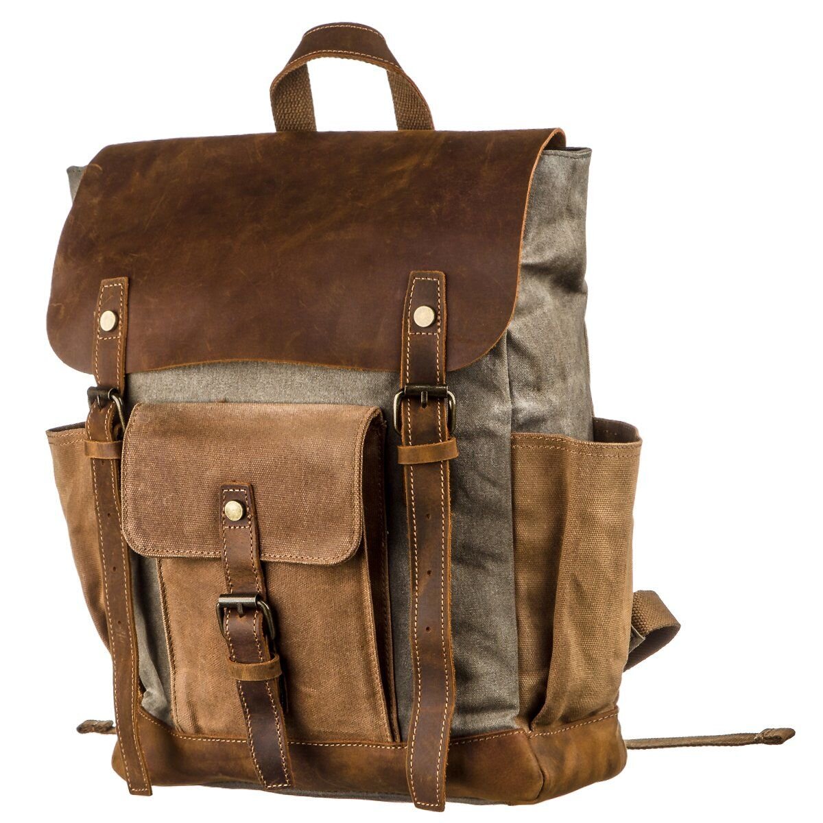 Зручний рюкзак з кишенями canvas Vintage Сірий