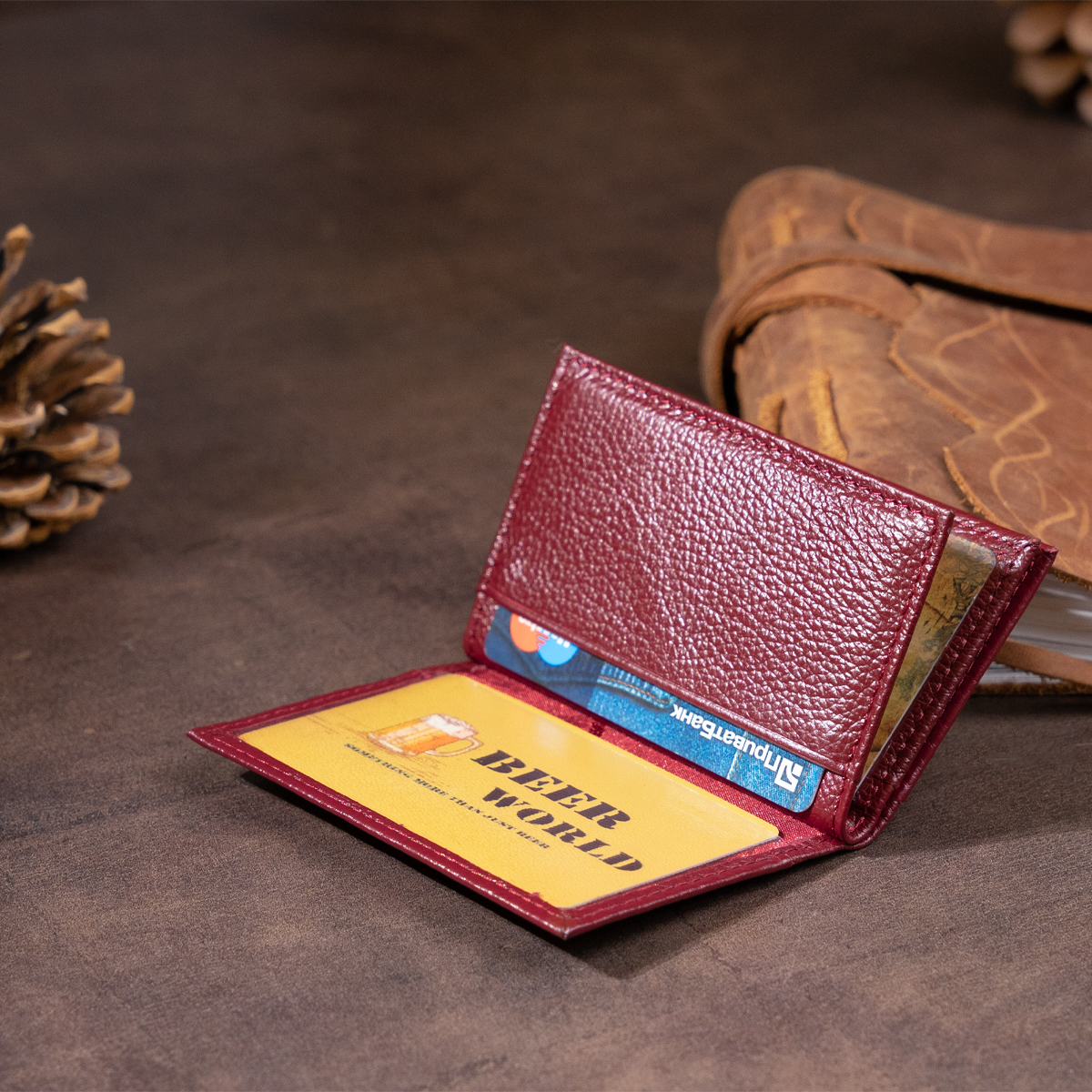Візитниця-книжка ST Leather Бордова