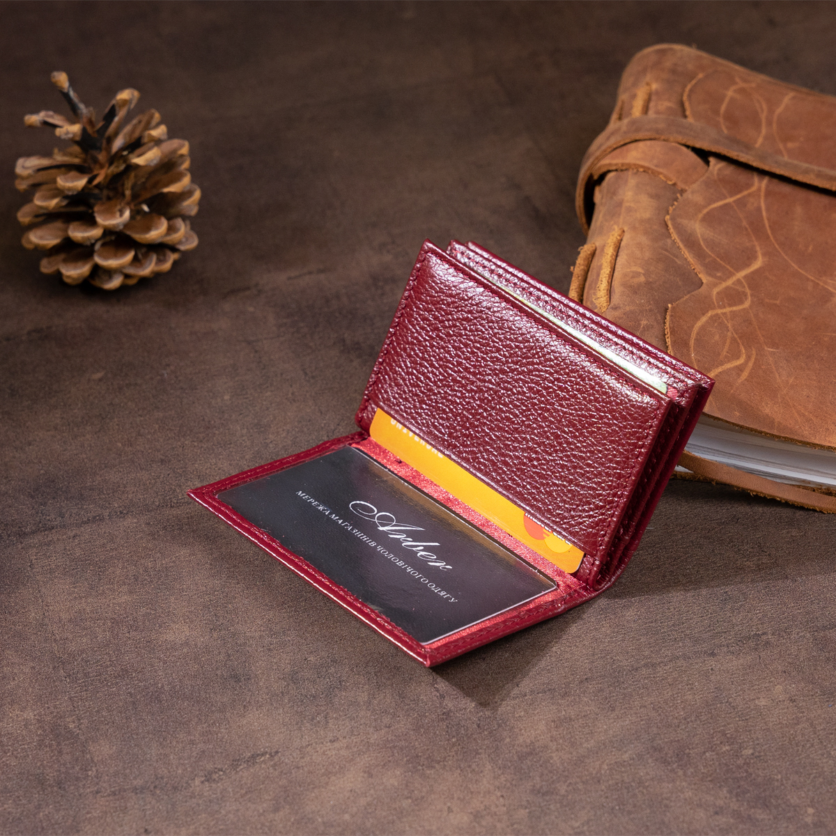 Візитниця-книжка ST Leather Бордова