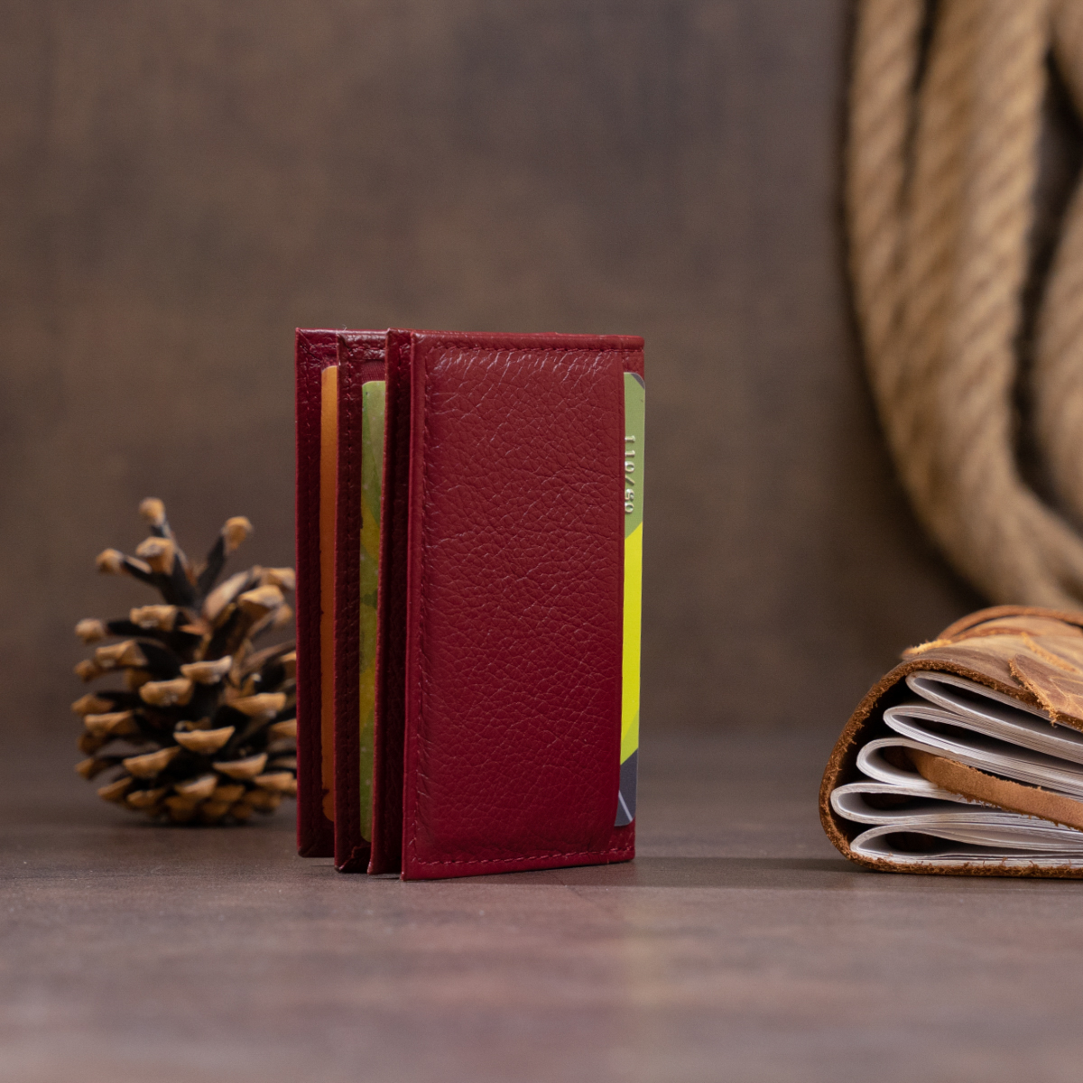 Візитниця-книжка ST Leather Бордова