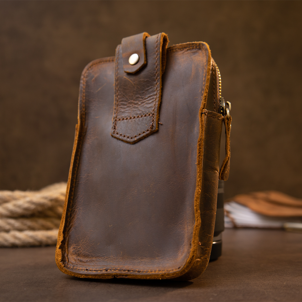 Сумка мужская на пояс Vintage Коричневая