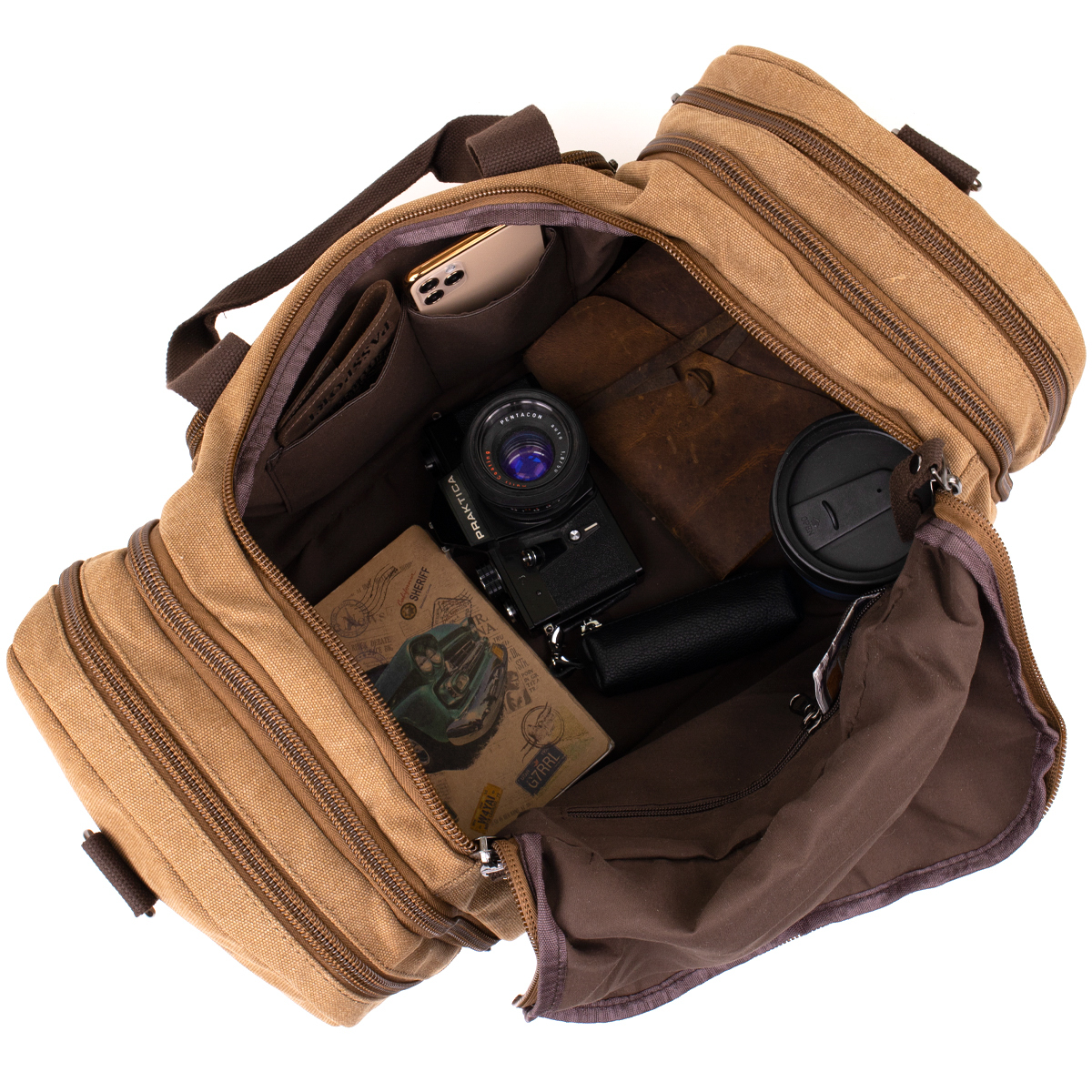 Дорожня сумка текстильна Vintage Коричнева