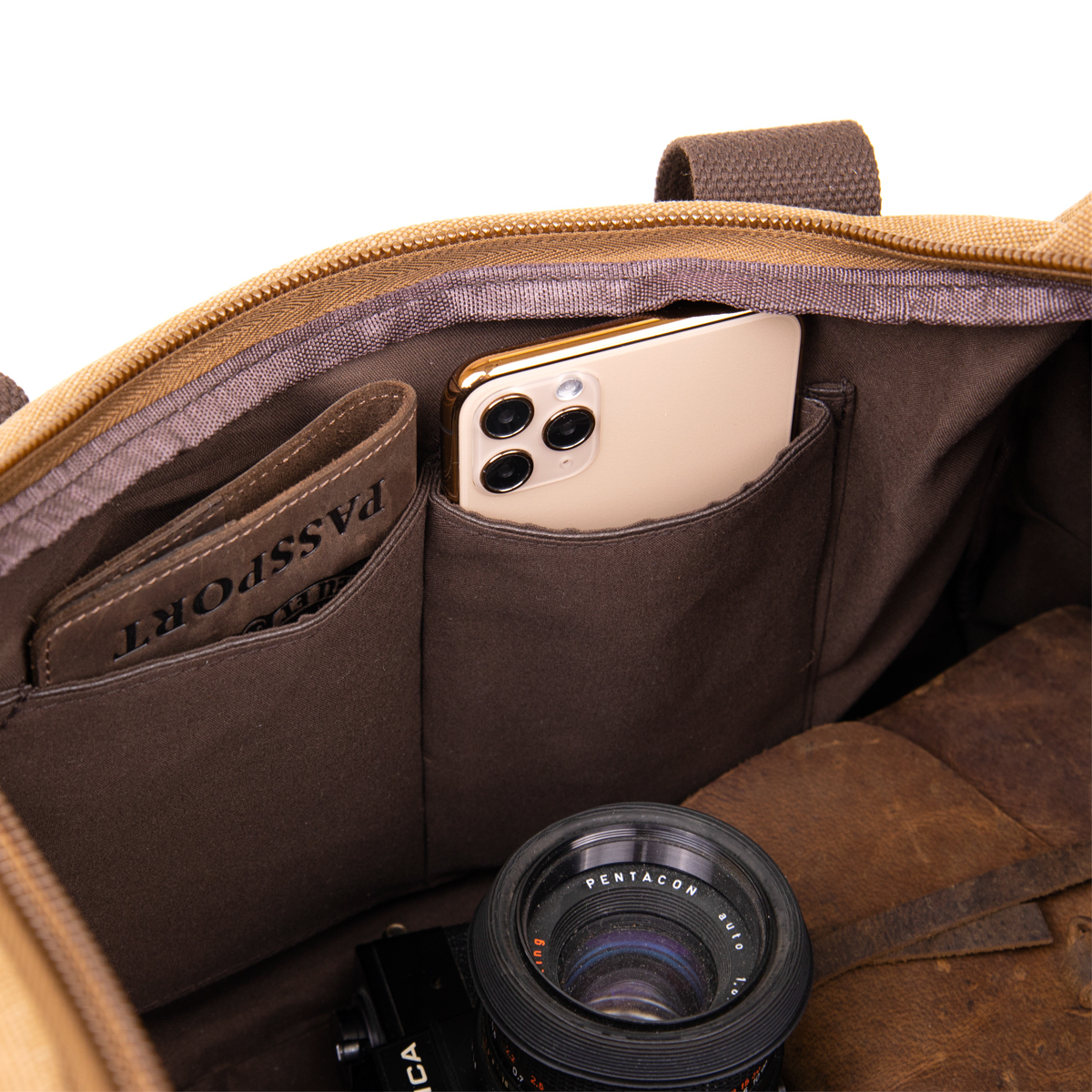 Дорожня сумка текстильна Vintage Коричнева