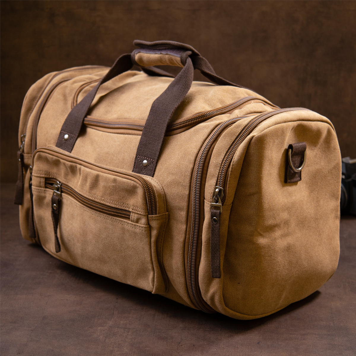 Дорожня сумка текстильна Vintage Коричнева