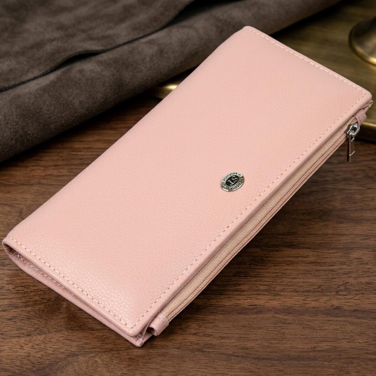 Жіночий гаманець з натуральної шкіри ST Leather Рожевий