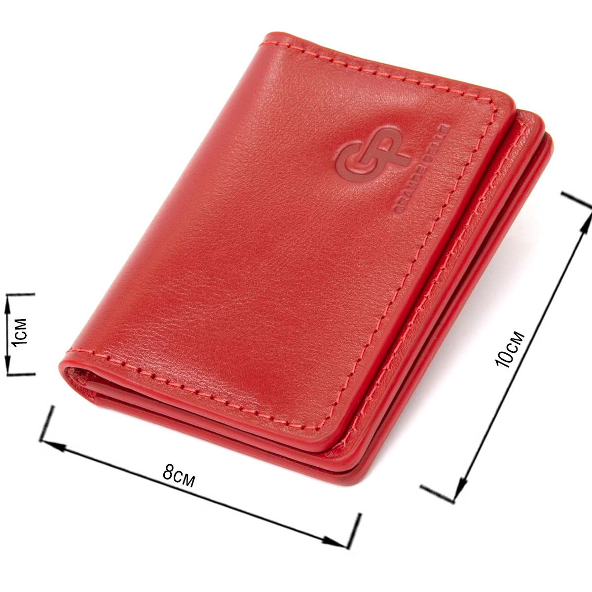 Шкіряна обкладинка для автодокументів GRANDE PELLE Червоний