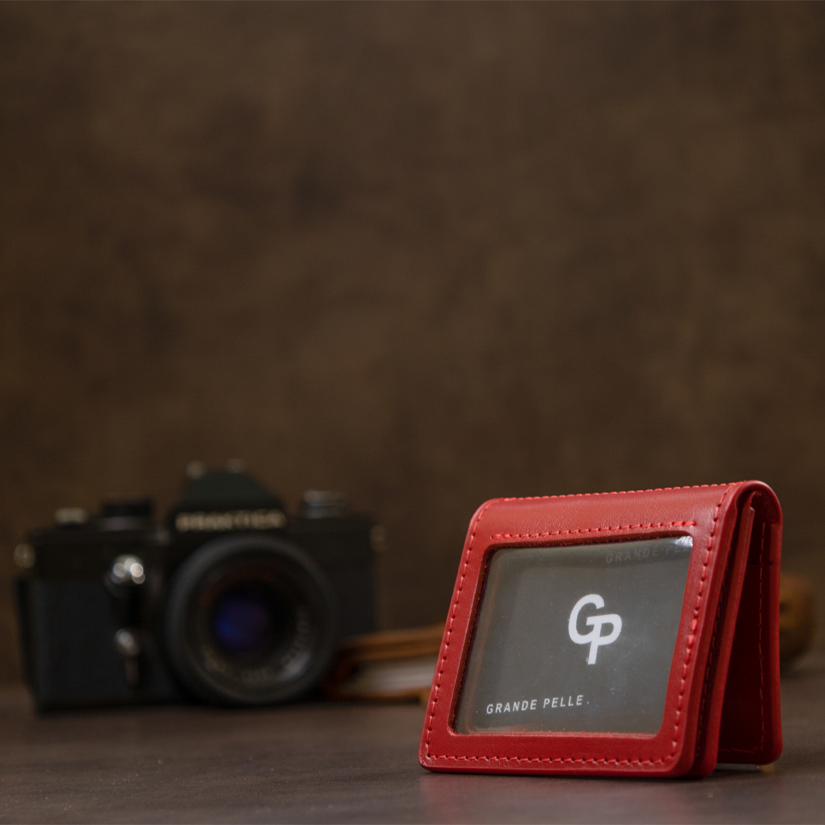 Шкіряна обкладинка для автодокументів GRANDE PELLE Червоний