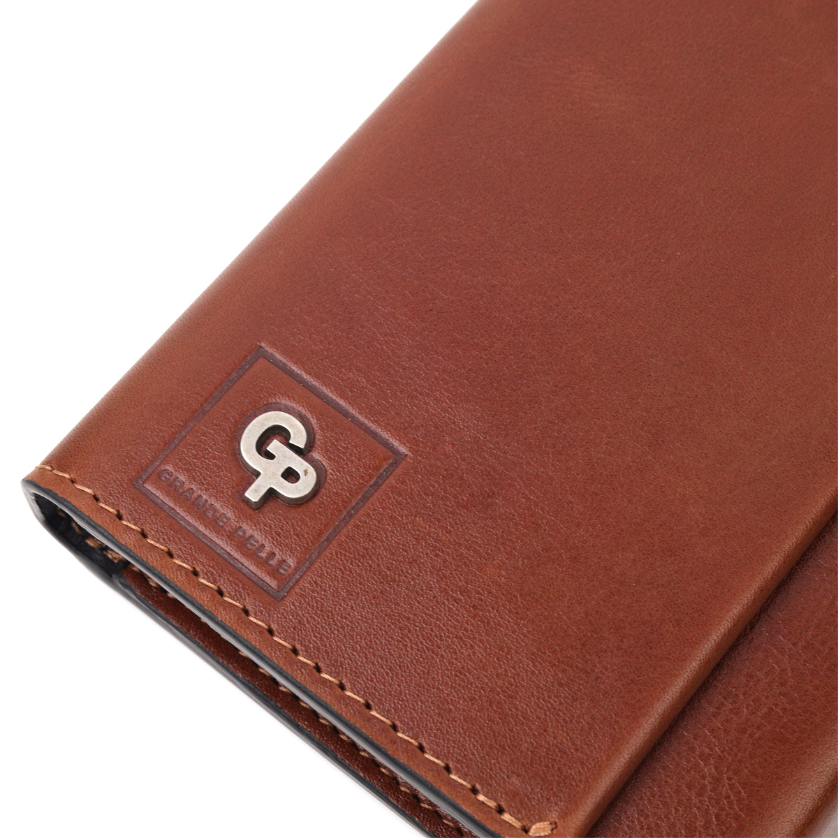 Барсетка із гладкої шкіри Grande Pelle Коричневий