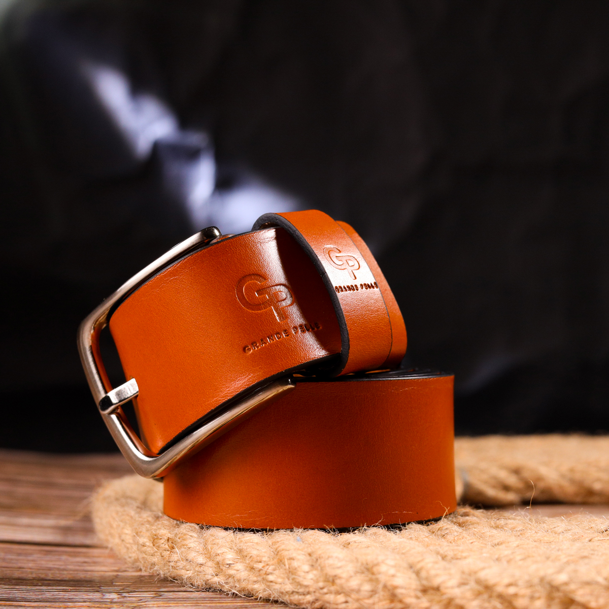 Люксовий ремінь для чоловіків з натуральної шкіри Grande Pelle Рудий