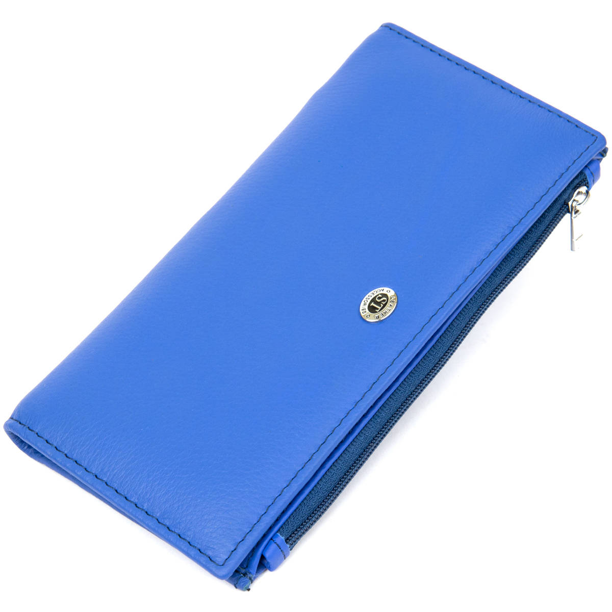 Практичний шкіряний гаманець ST Leather Блакитний