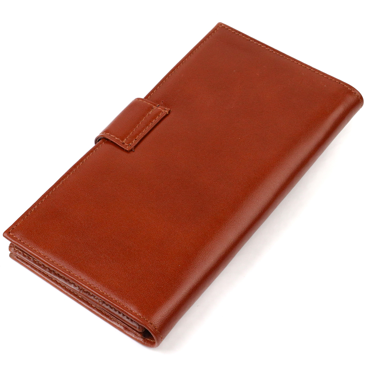 Практичне вертикальне чоловіче портмоне з натуральної гладкої шкіри CANPELLINI Коричневе