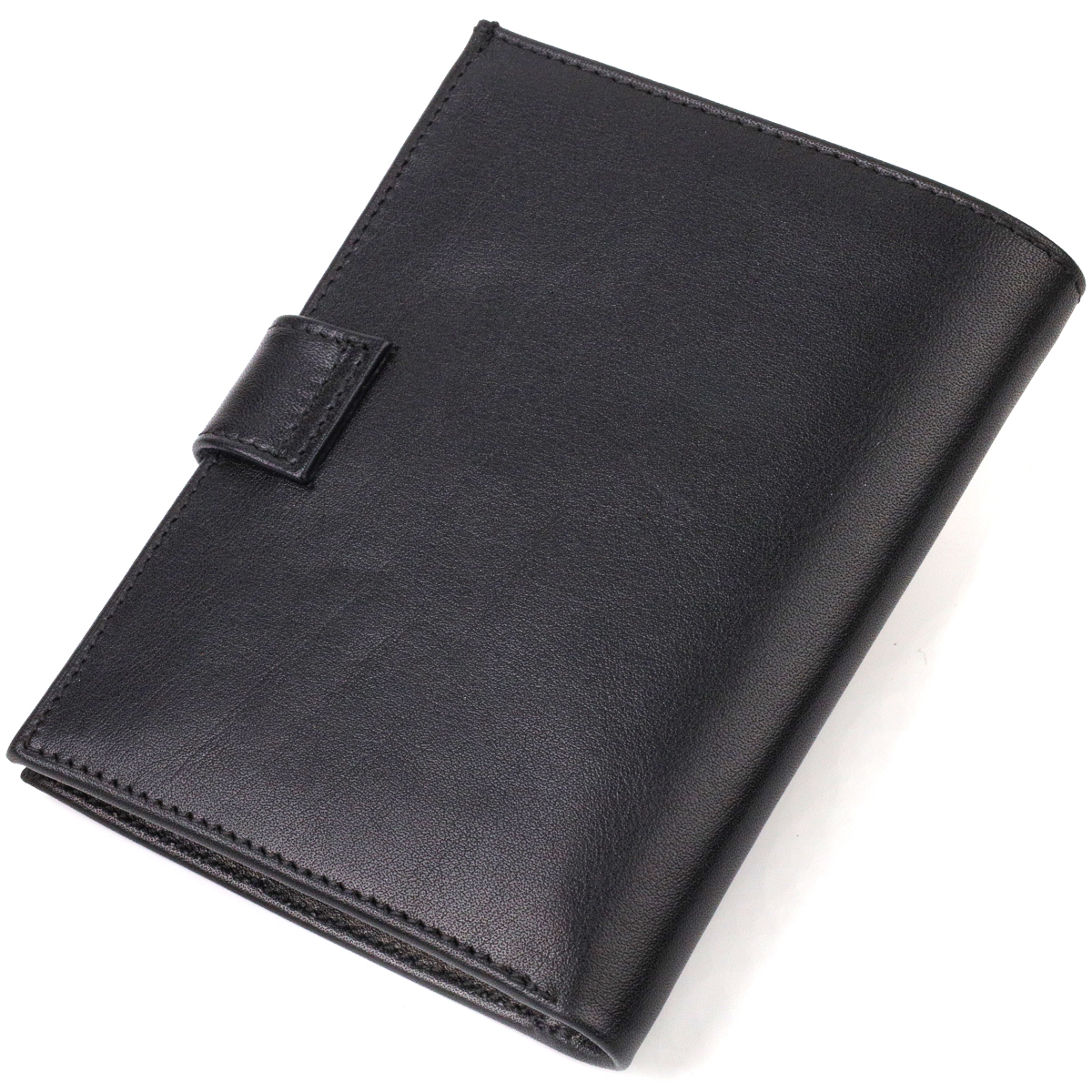 Класичний вертикальний чоловічий портмоне середнього розміру з натуральної гладкої шкіри CANPELLINI Чорний