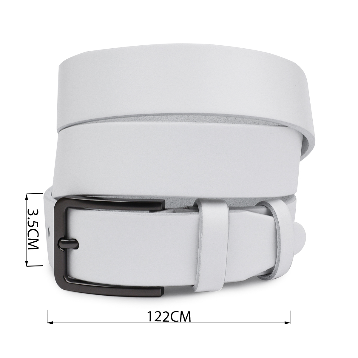 Гладкий строгий ремінь унісекс Vintage Білий