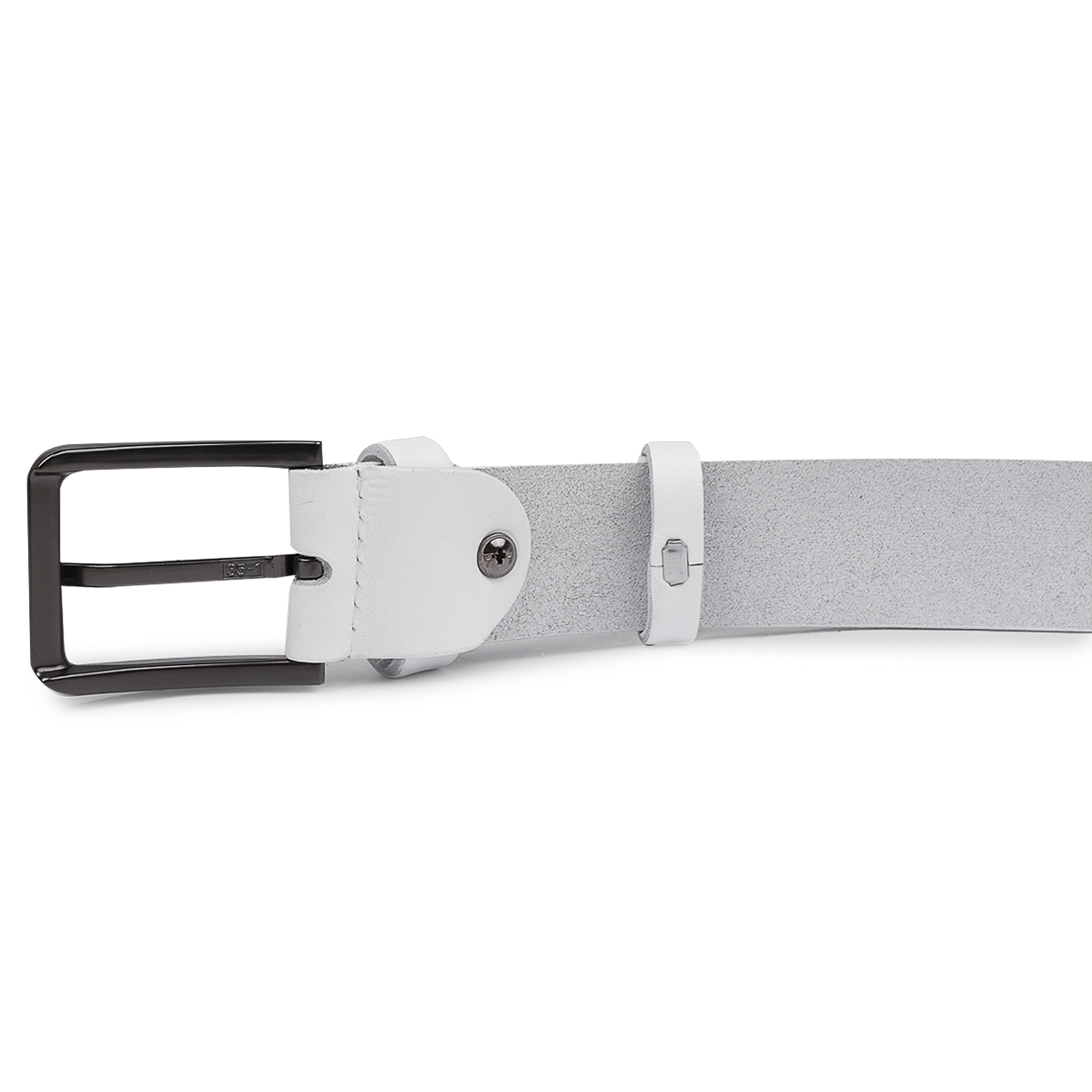 Гладкий строгий ремінь унісекс Vintage Білий