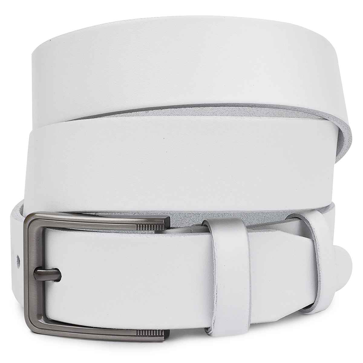 Гладкий стильный мужской ремень Vintage Белый