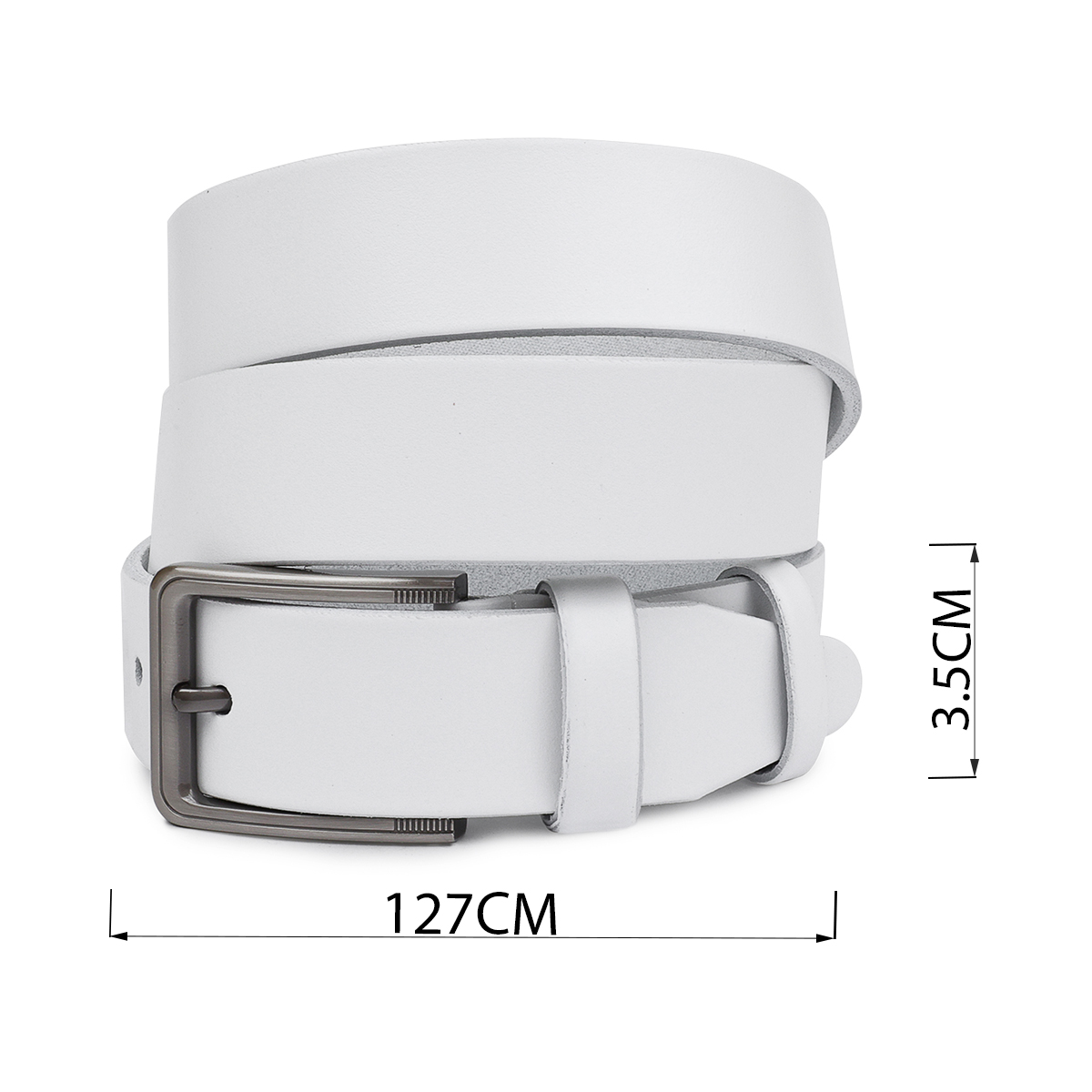 Гладкий стильный мужской ремень Vintage Белый