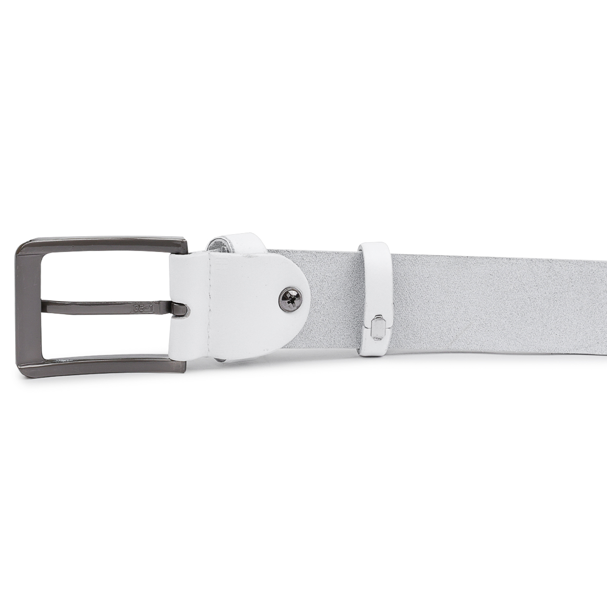 Гладкий стильный мужской ремень Vintage Белый