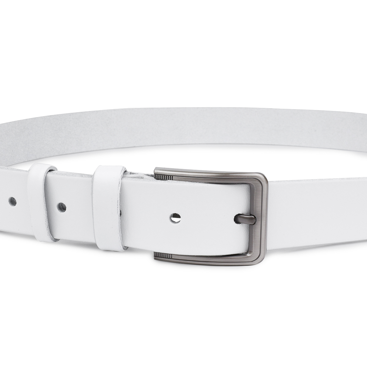 Гладкий стильный мужской ремень Vintage Белый