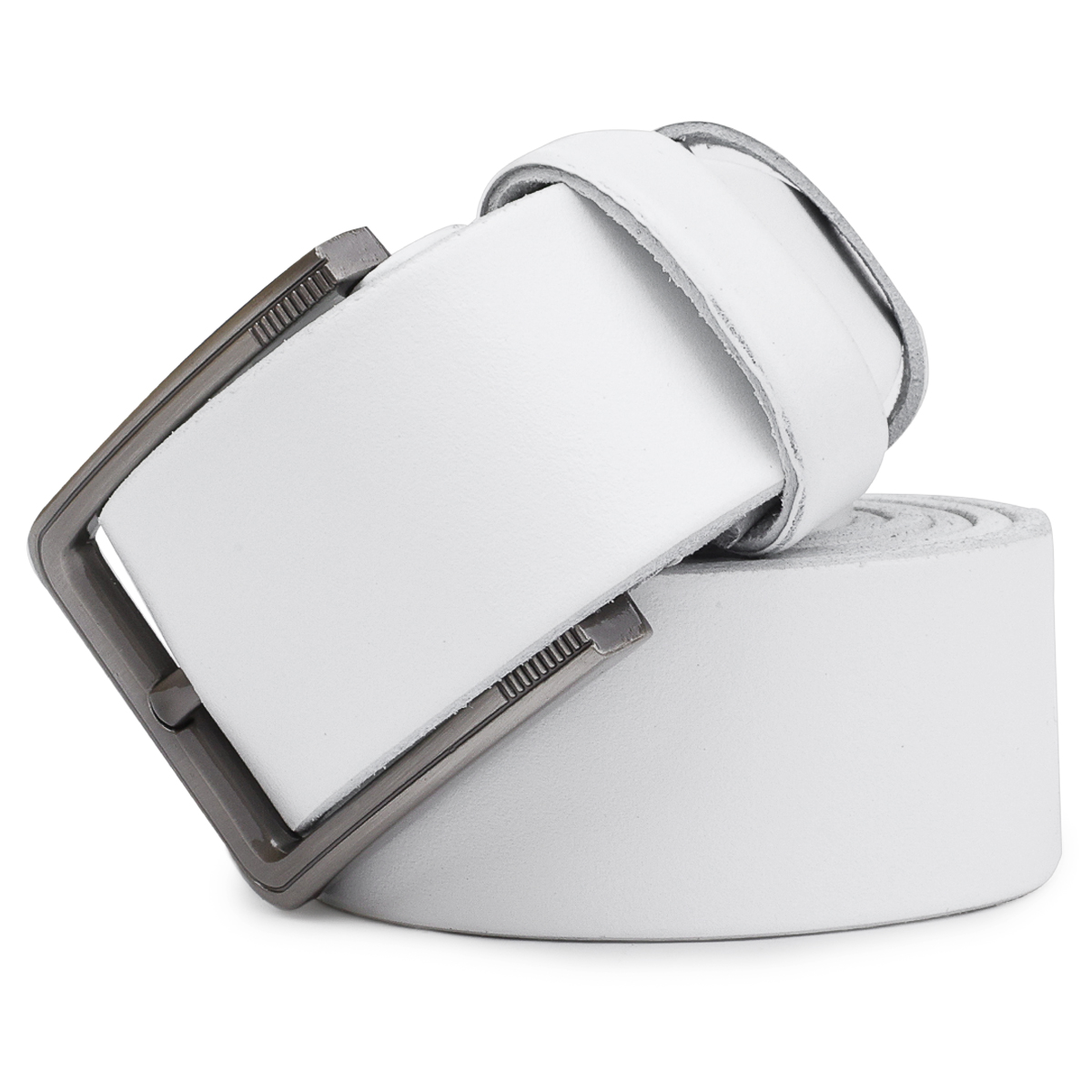 Гладкий стильный мужской ремень Vintage Белый