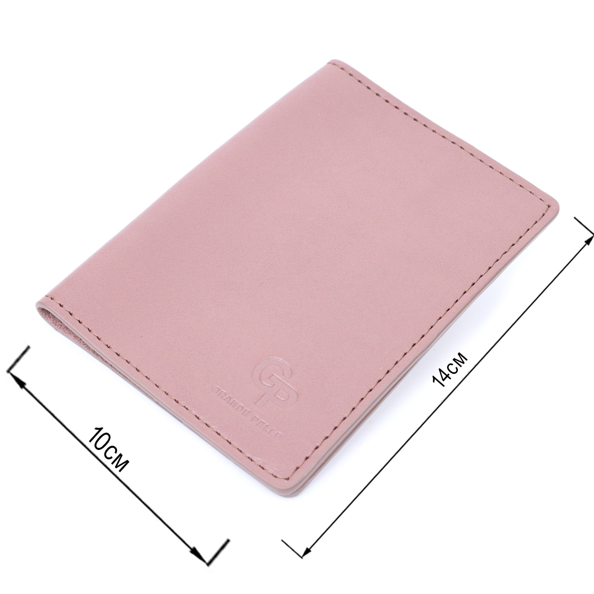Красивая кожаная обложка на паспорт GRANDE PELLE Пудровый