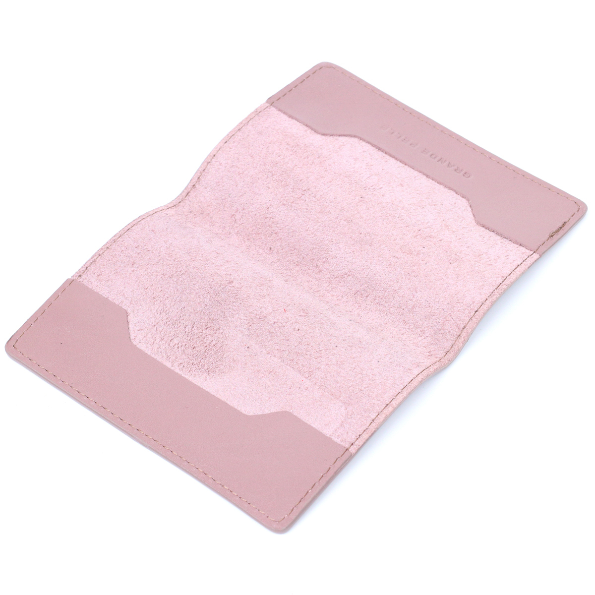 Красивая кожаная обложка на паспорт GRANDE PELLE Пудровый