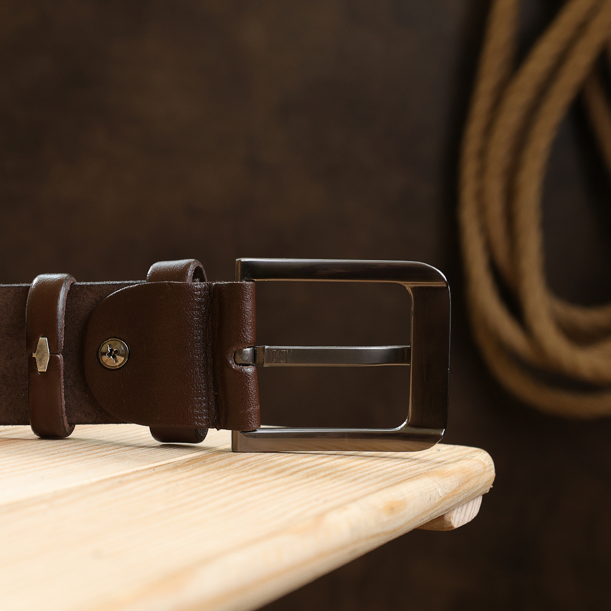 Стильний чоловічий ремінь Vintage Коричневий