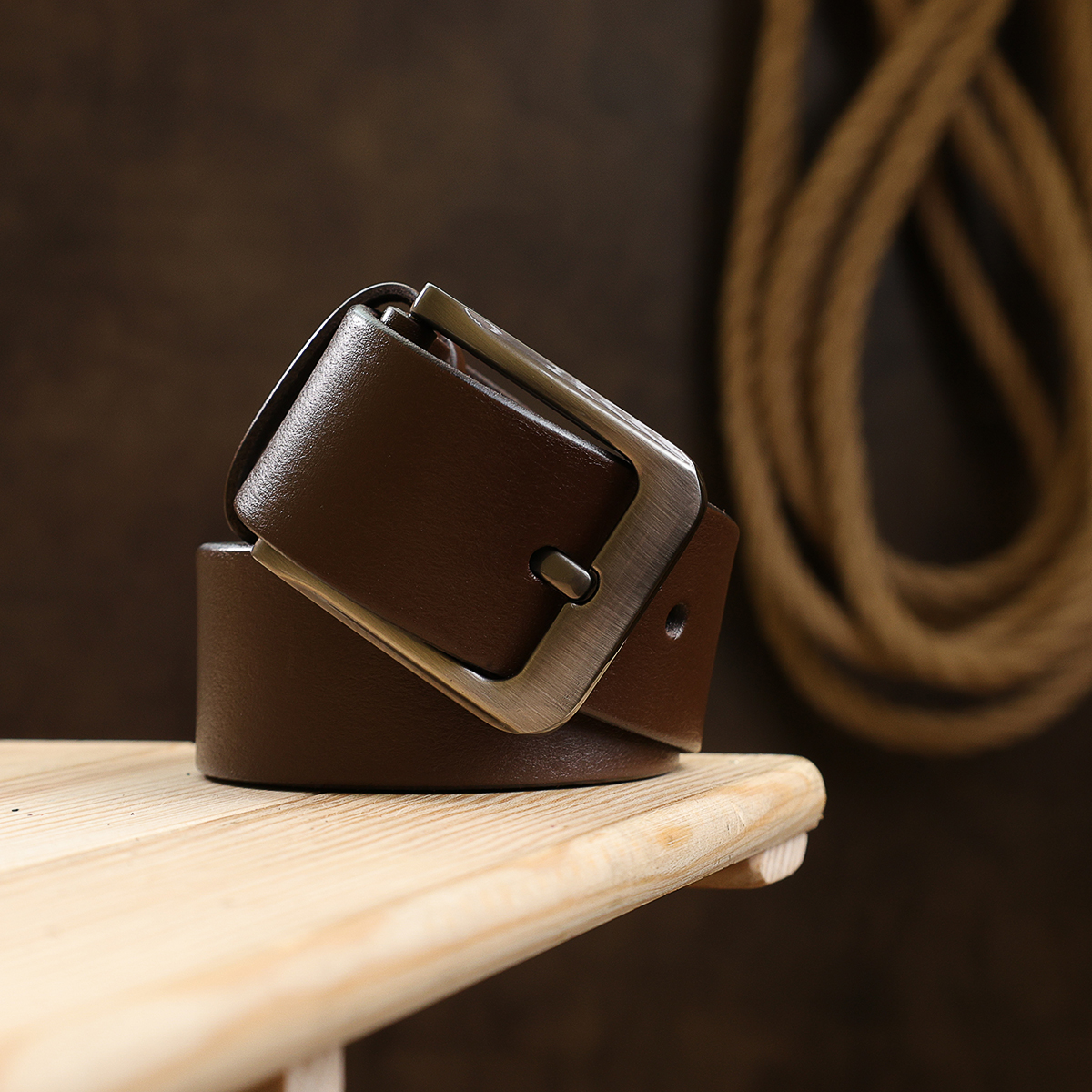 Стильний чоловічий ремінь Vintage Коричневий