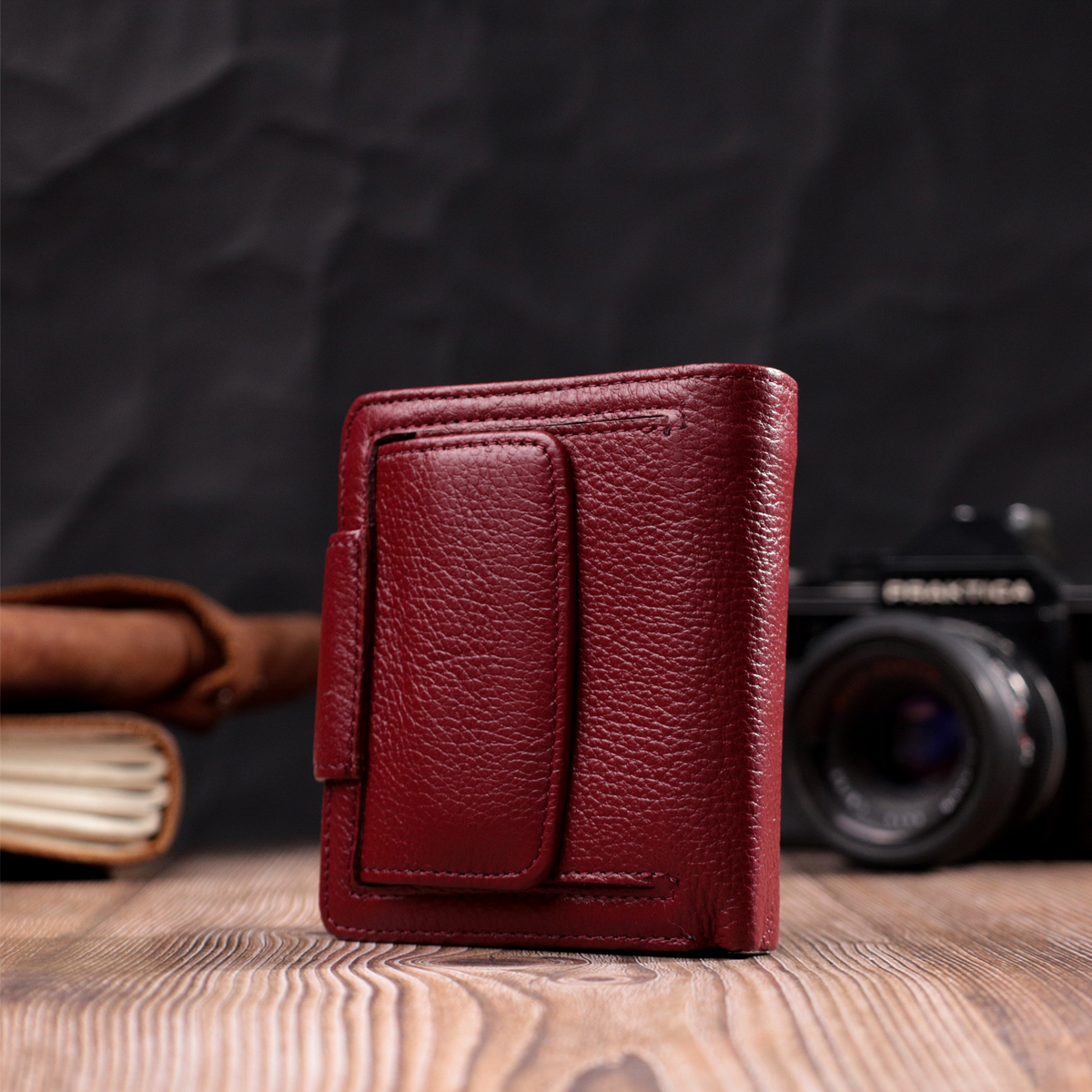 Жіночий гаманець вертикального типу із натуральної шкіри ST Leather Бордовий