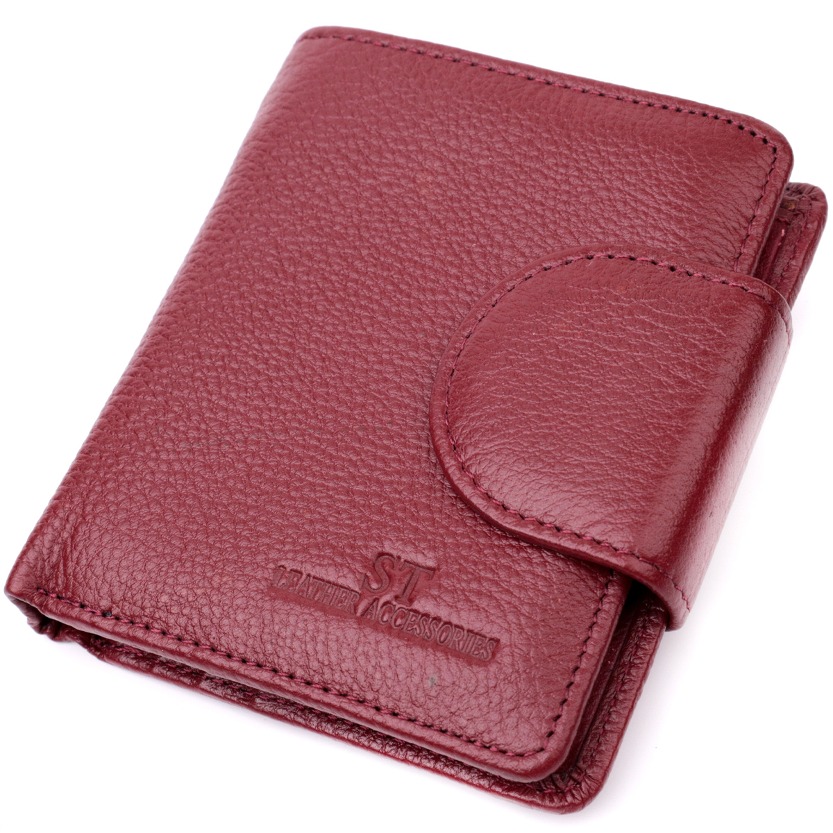 Жіночий гаманець вертикального типу із натуральної шкіри ST Leather Бордовий