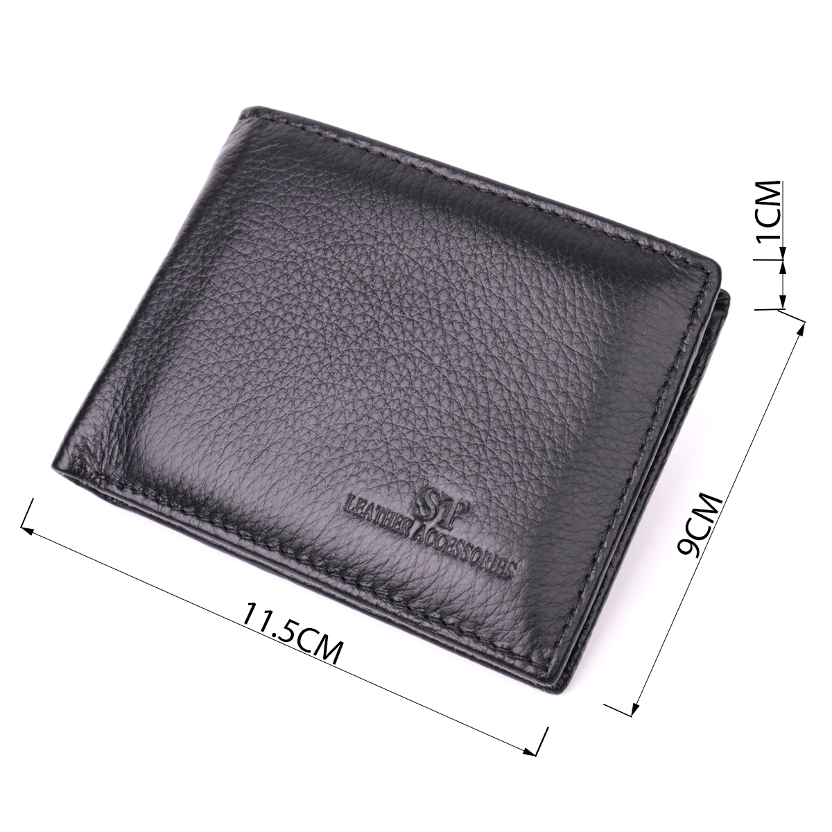 Зручне чоловіче портмоне з натуральної шкіри ST Leather Чорний