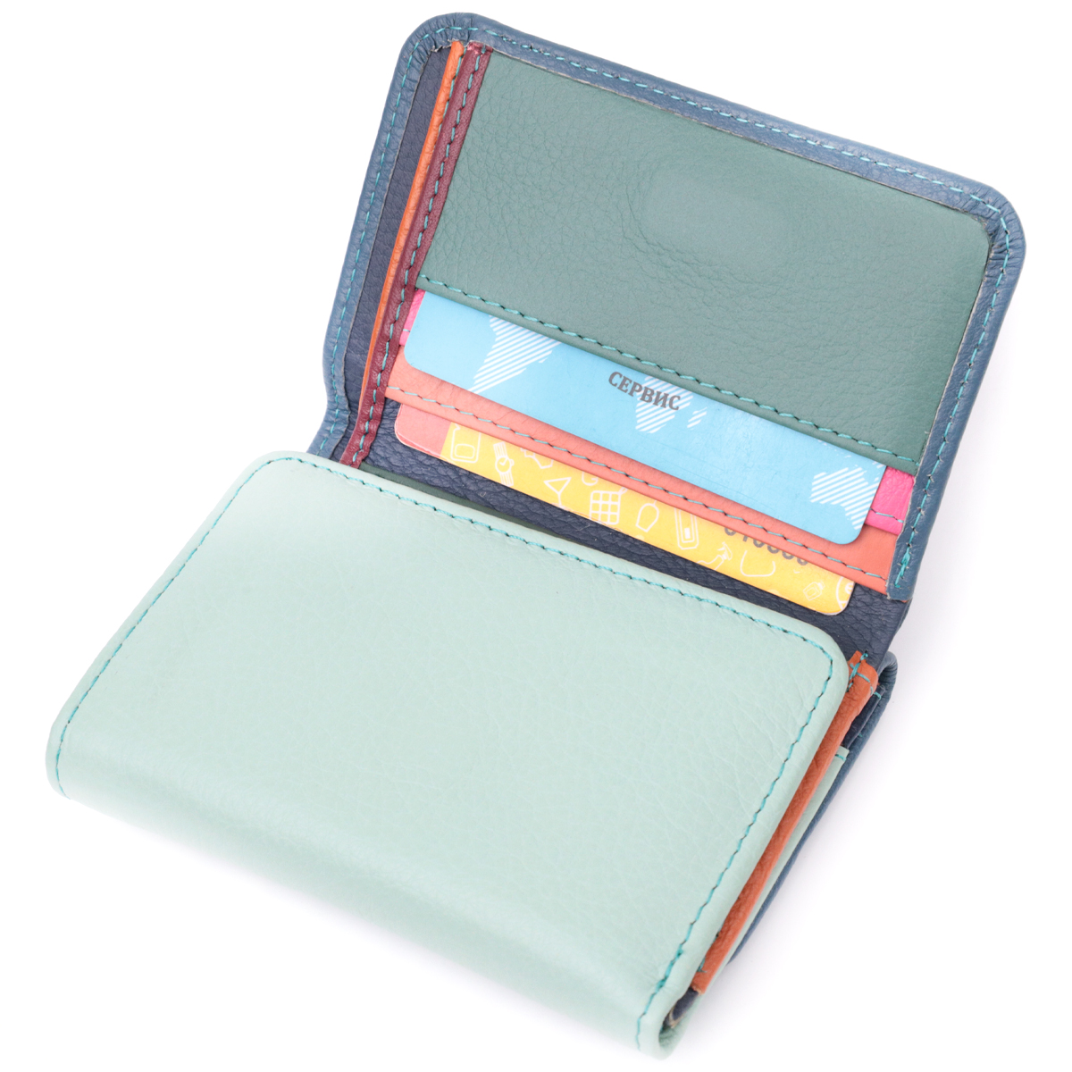 Барвистий жіночий гаманець із натуральної шкіри ST Leather Різнокольоровий