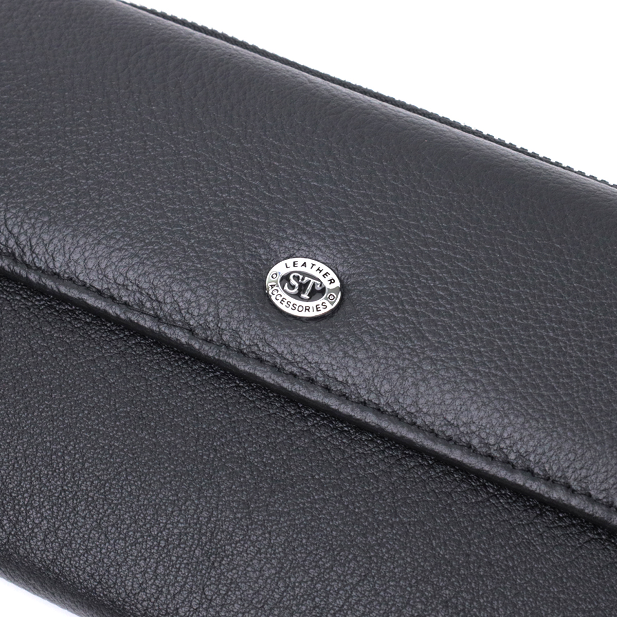 Жіноче портмоне з блоком для карт з натуральної шкіри ST Leather Чорний