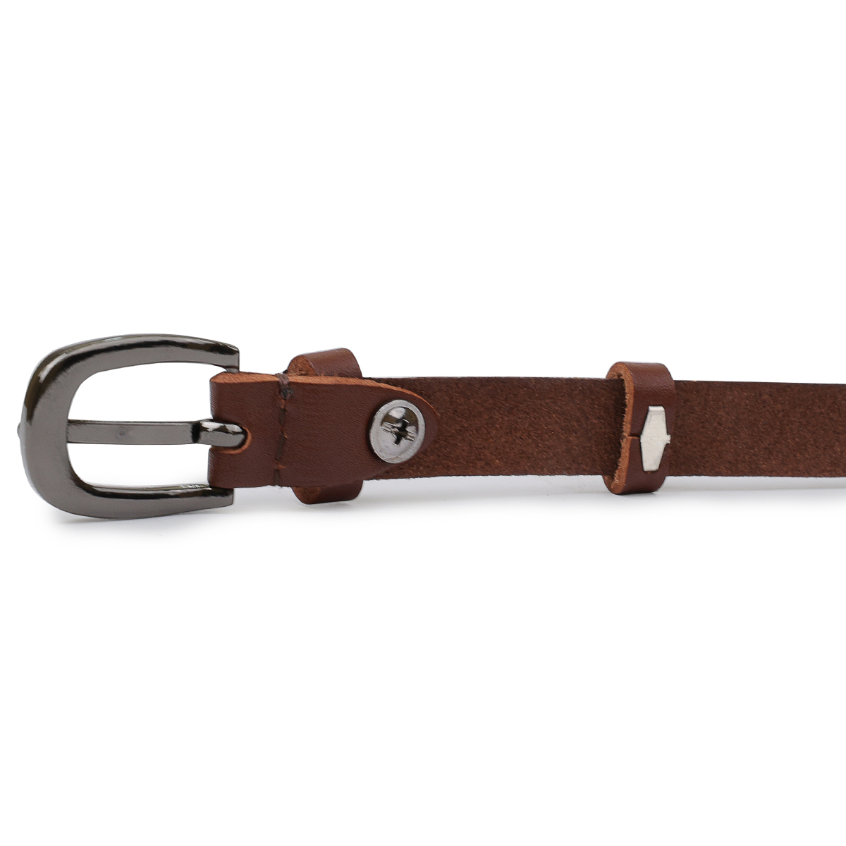 Гладкий шкіряний жіночий ремінь Vintage Коричневий